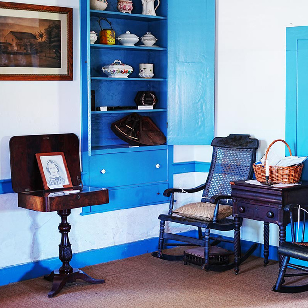 image of interior of Baldwin Home in Lahaina.